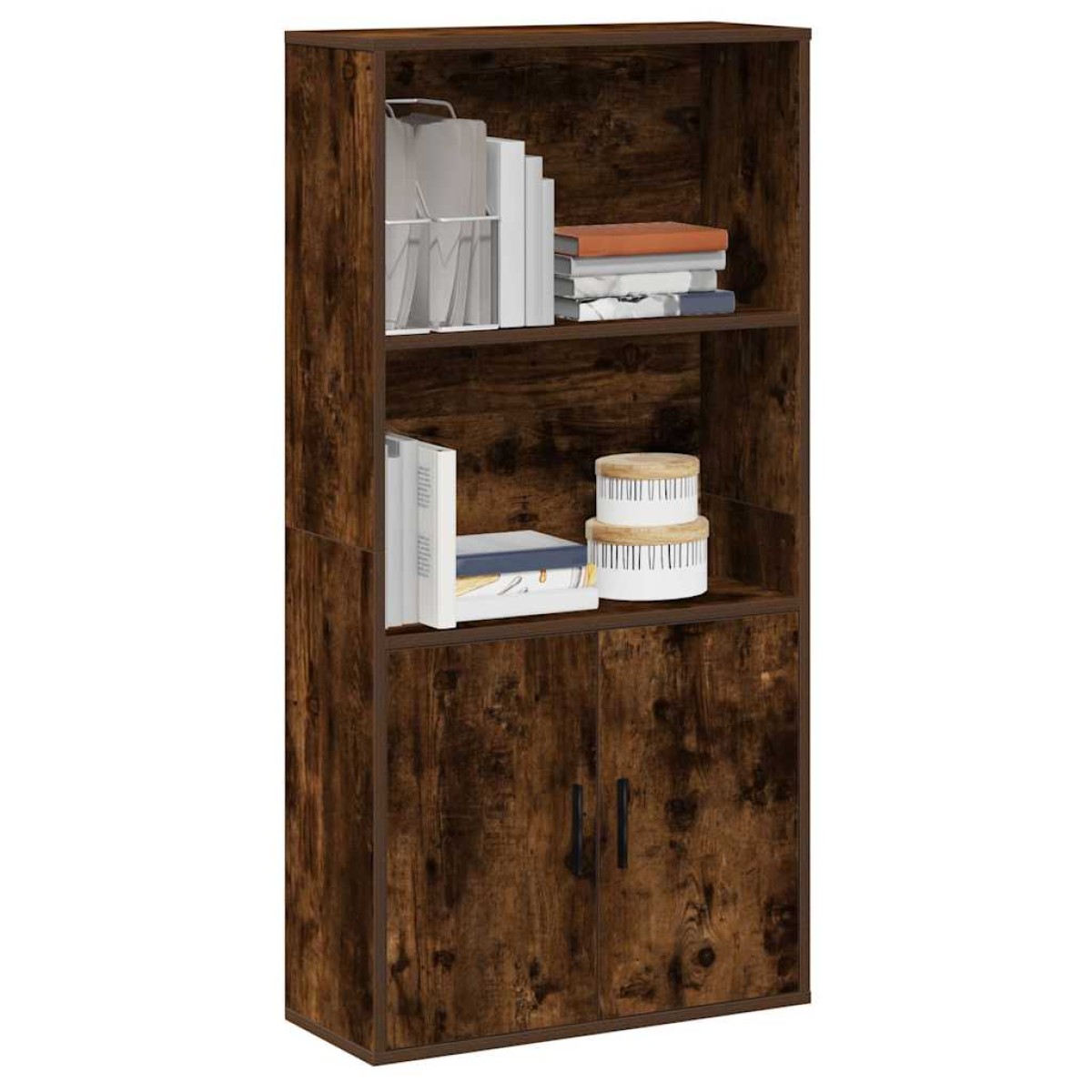 vidaXL Βιβλιοθήκη Καπνιστή Δρυς 60x24x120 εκ. από Επεξεργασμένο Ξύλο