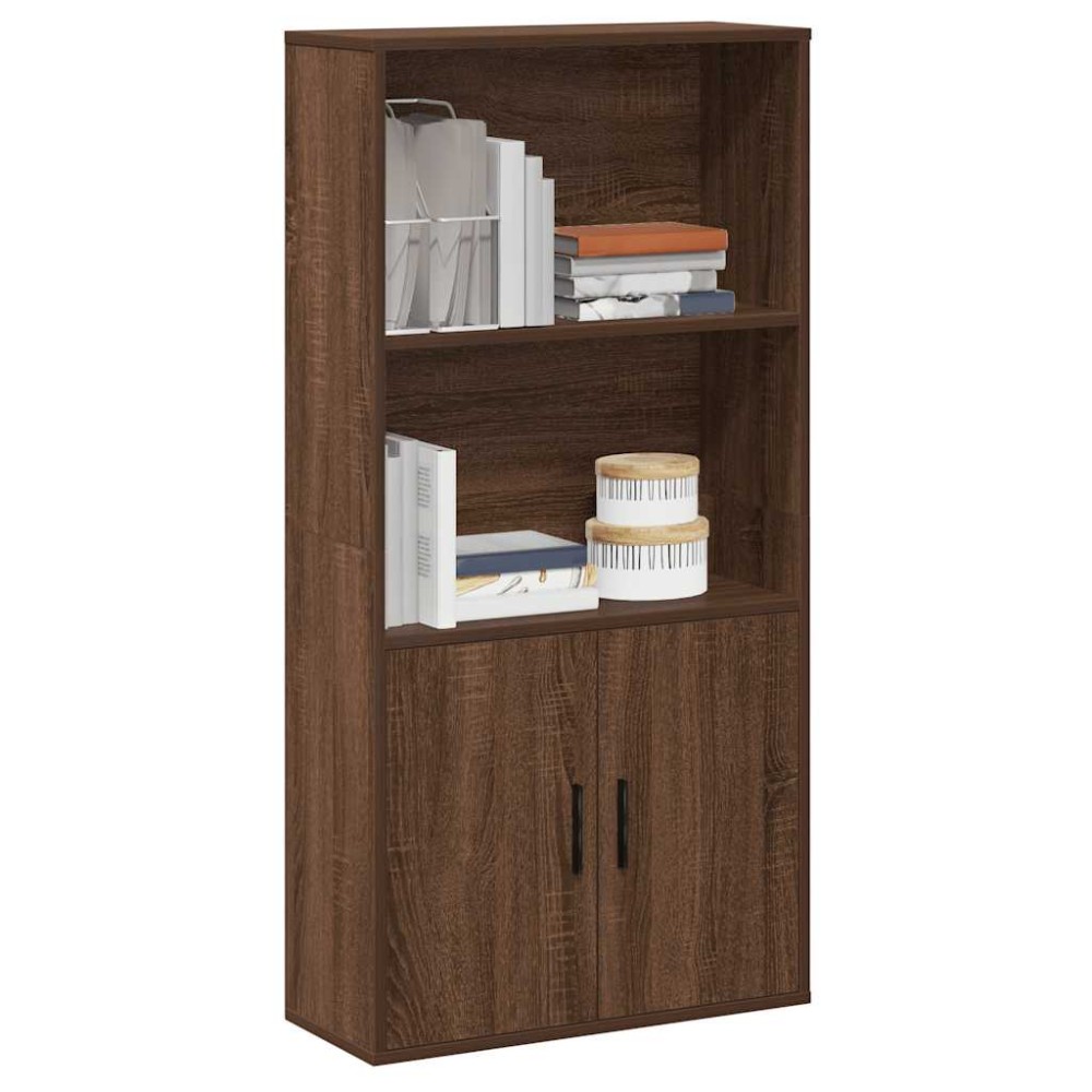 vidaXL Βιβλιοθήκη Καφέ Δρυς 60x24x120 εκ. από Επεξεργασμένο Ξύλο