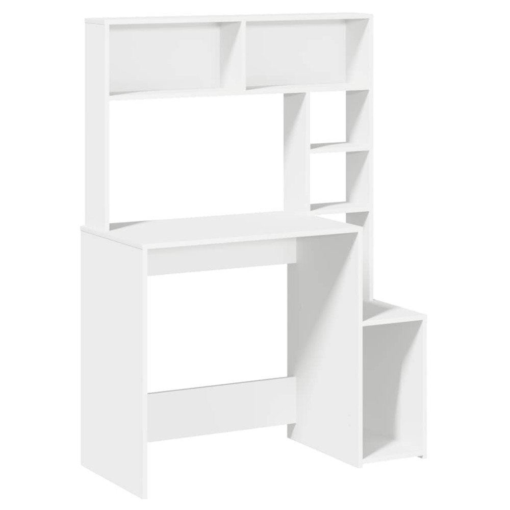 Γραφείο vidaXL με ράφια Λευκό 100x45x140 cm Κατασκευασμένο ξύλο