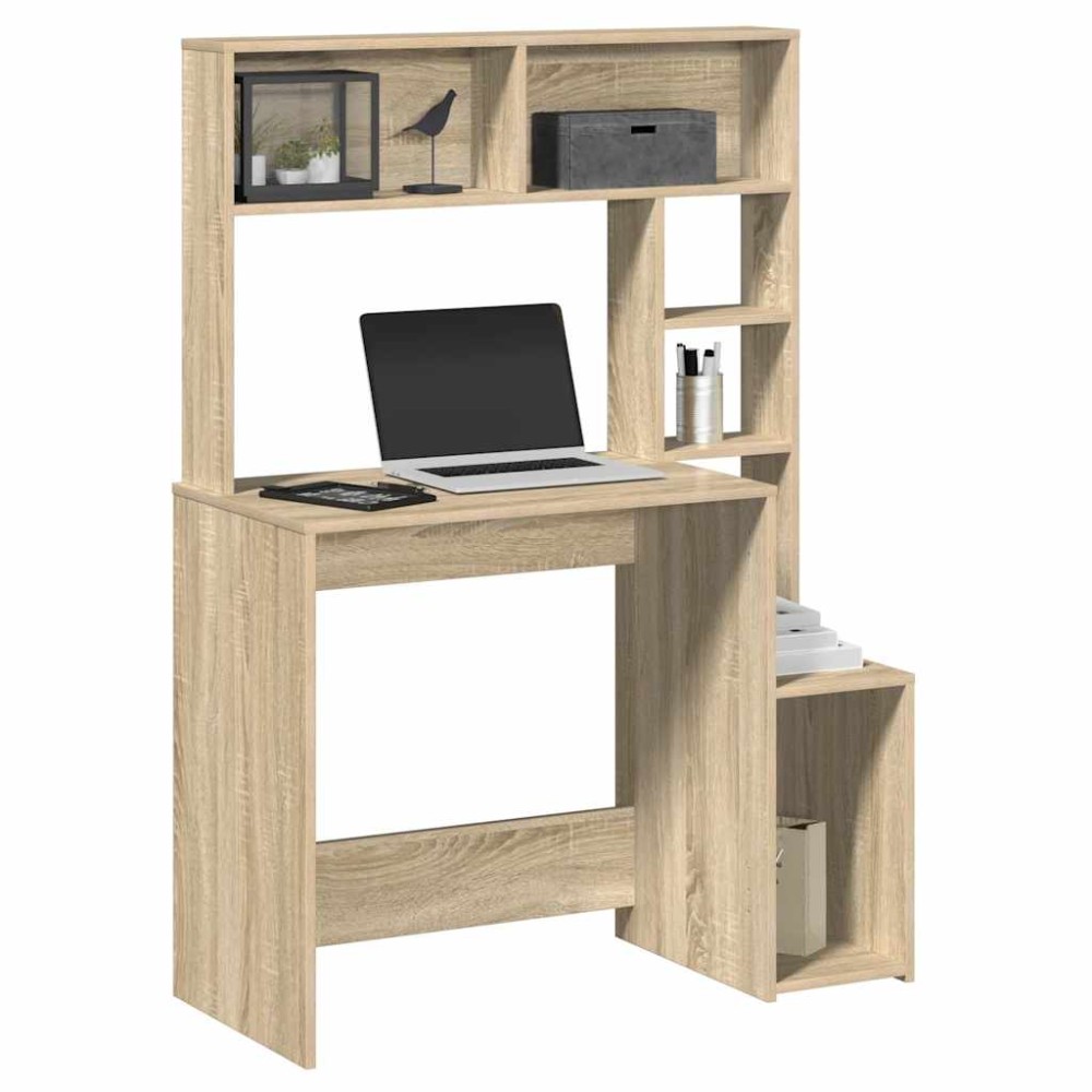 vidaXL Γραφείο με Ράφια Sonoma Δρυς 100x45x140 εκ. Επεξεργασμένο Ξύλο
