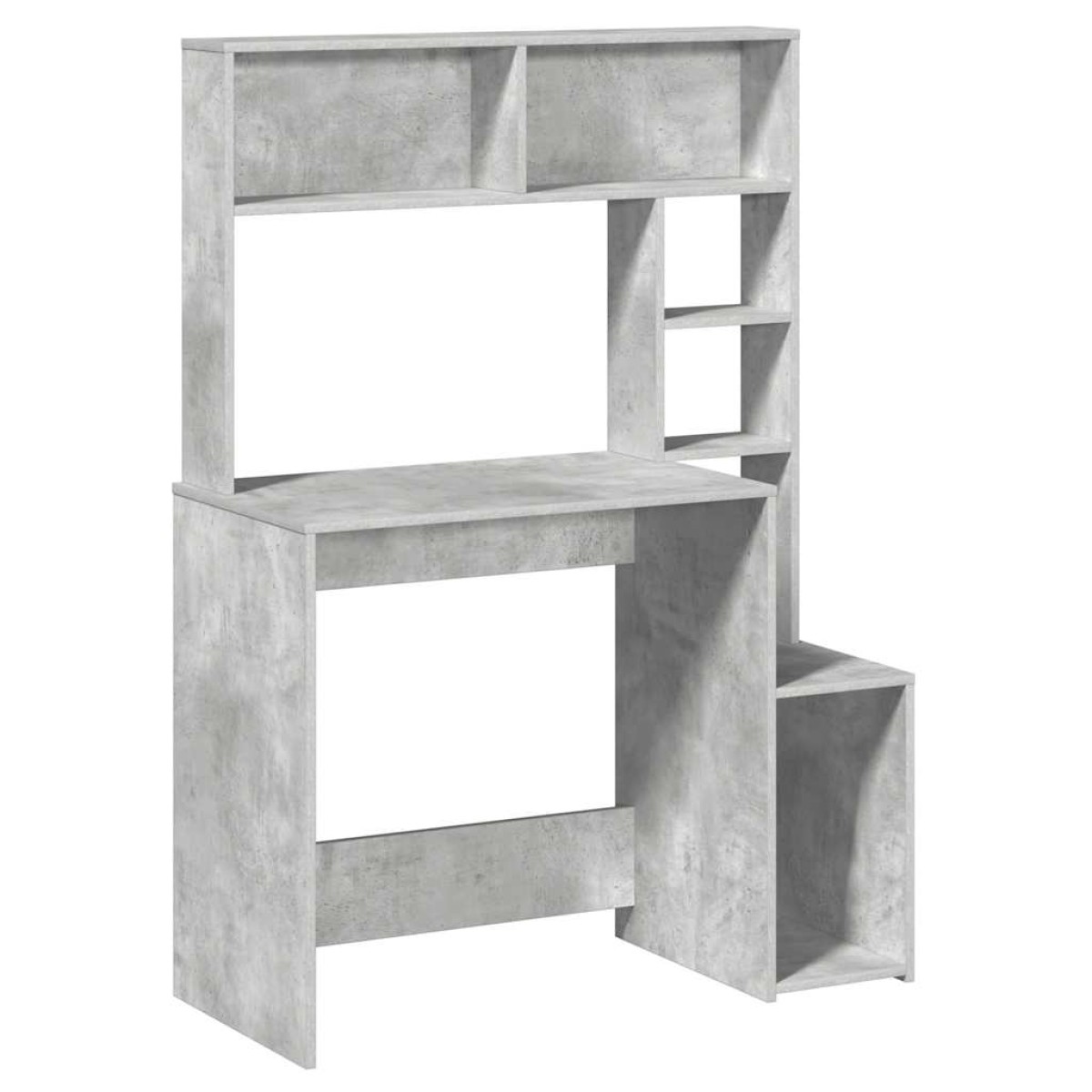 vidaXL Γραφείο με Ράφια Γκρι Σκυροδέματος 100x45x140 εκ. Επεξεργ. Ξύλο