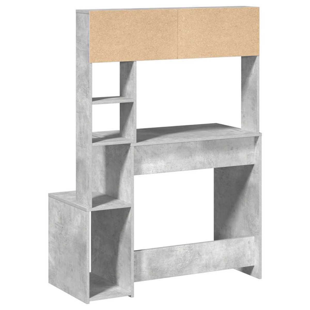 vidaXL Γραφείο με Ράφια Γκρι Σκυροδέματος 100x45x140 εκ. Επεξεργ. Ξύλο