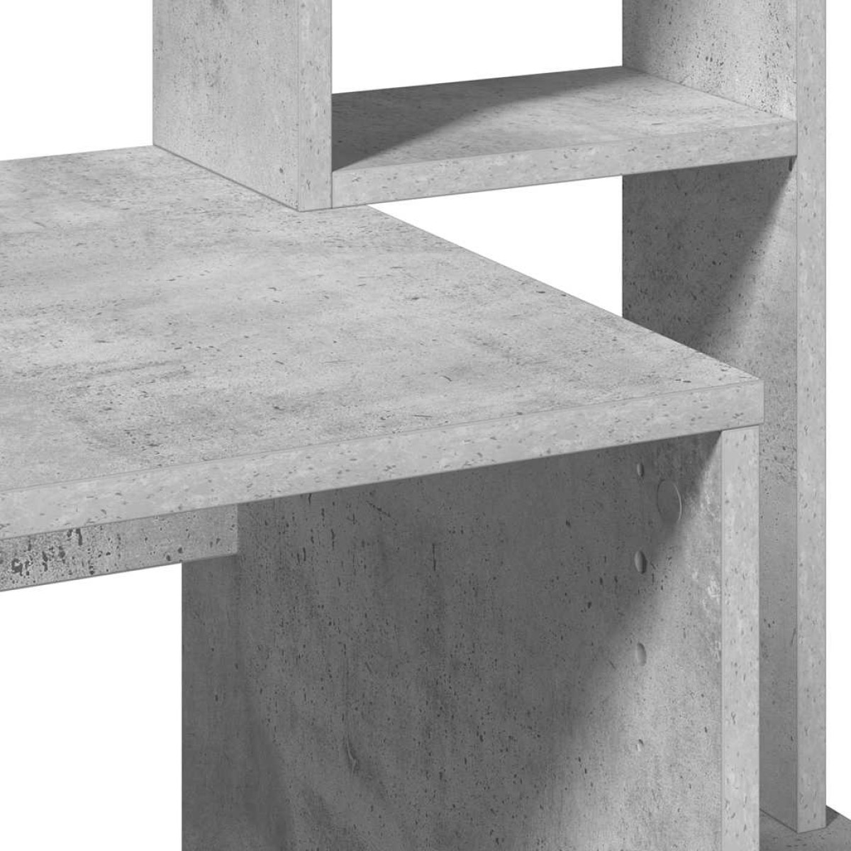 vidaXL Γραφείο με Ράφια Γκρι Σκυροδέματος 100x45x140 εκ. Επεξεργ. Ξύλο