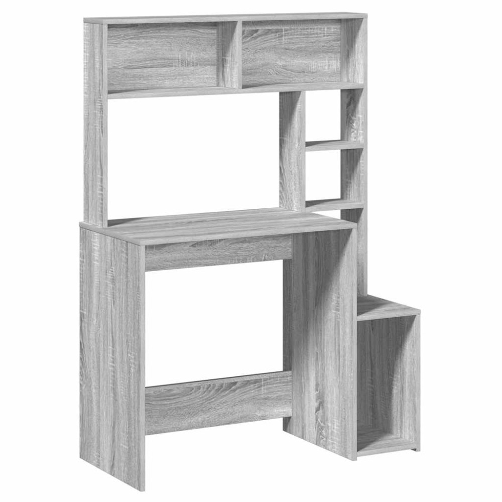 vidaXL Γραφείο με Ράφια Γκρι Sonoma 100x45x140 εκ. Επεξεργασμένο Ξύλο