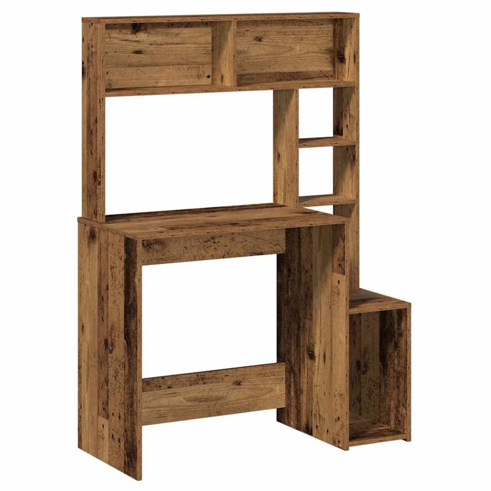 vidaXL Γραφείο με Ράφια Όψη Παλαιού Ξύλου 100x45x140 εκ. Επεξ. Ξύλο