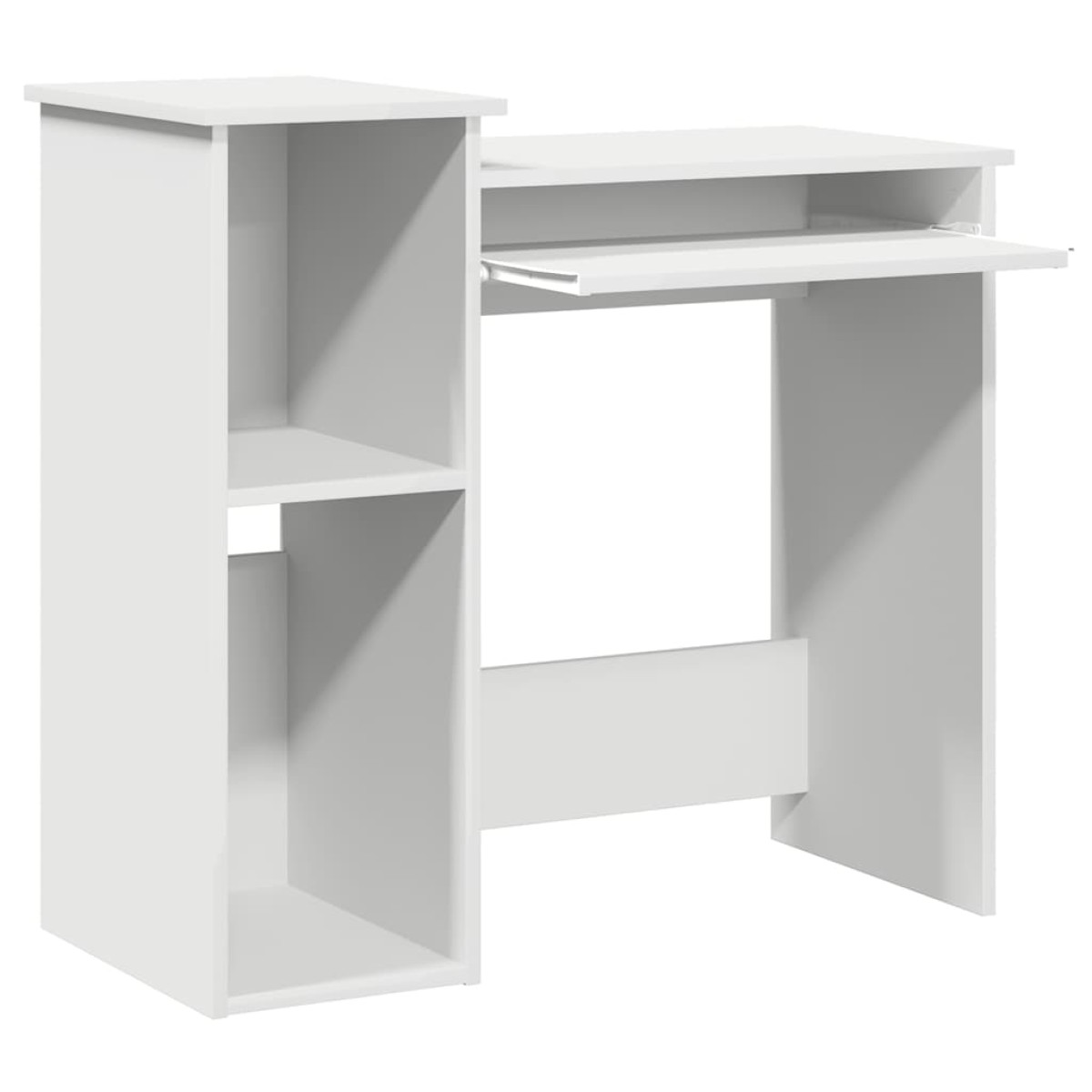 Γραφείο vidaXL με ράφια Λευκό 84x40x78 cm Κατασκευασμένο ξύλο