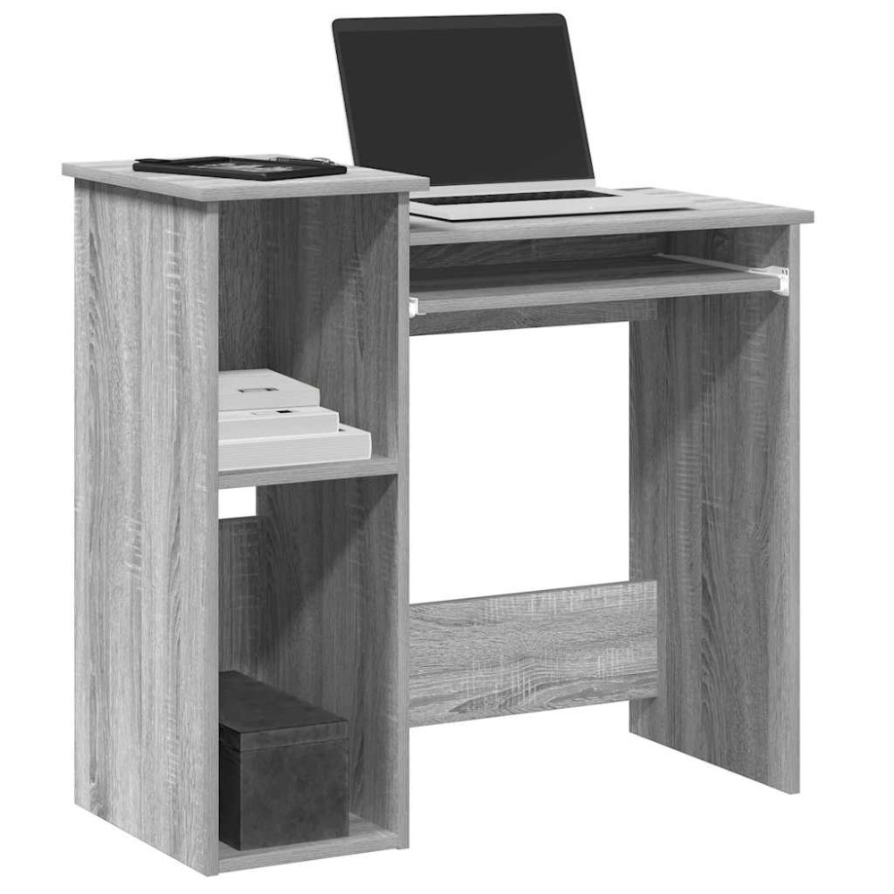 vidaXL Γραφείο με Ράφια Γκρι Sonoma 84x40x78 εκ. Επεξεργασμένο Ξύλο