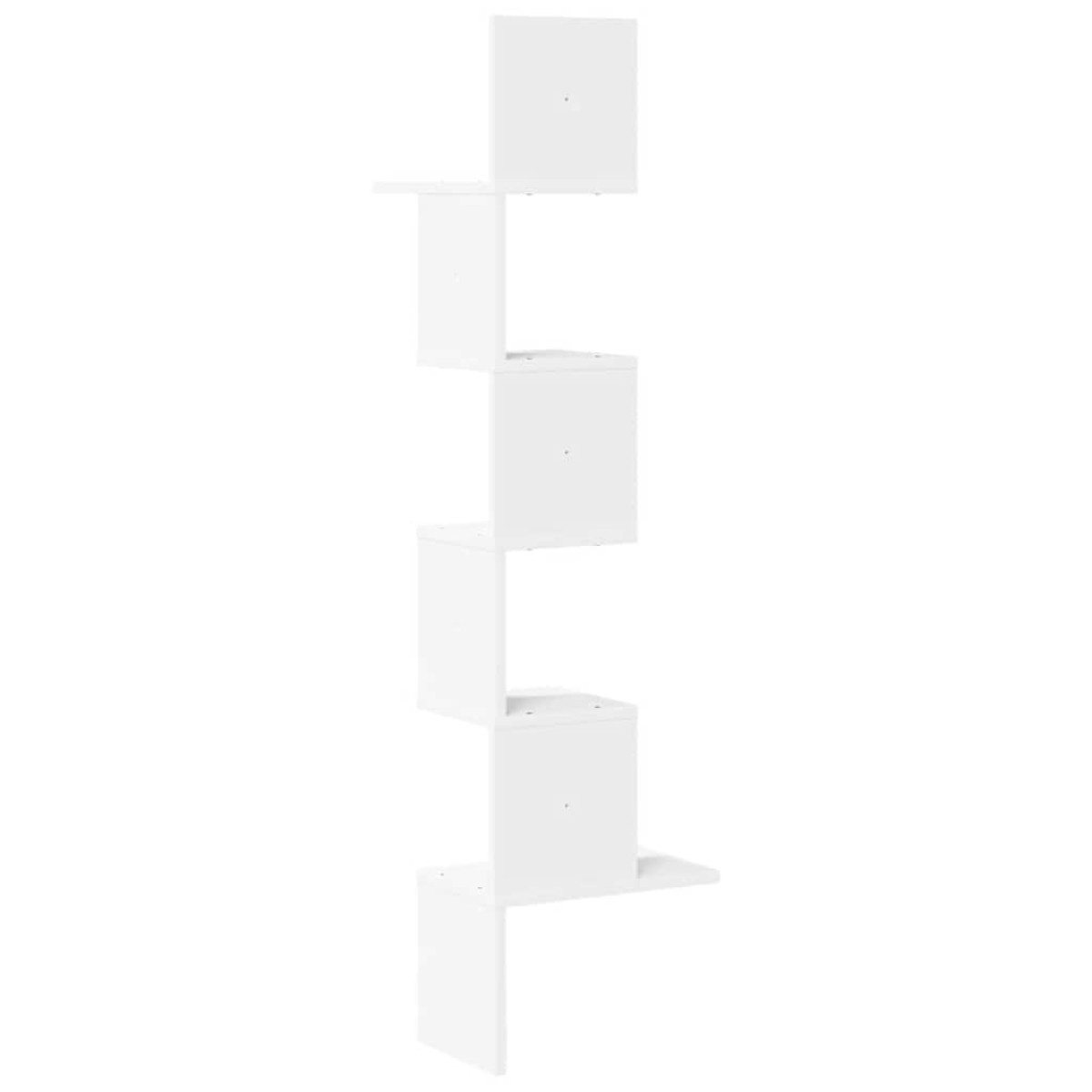 vidaXL Γωνιακή Ραφιέρα Τοίχου Λευκή 32x32x127,5 εκ. Μοριοσανίδα