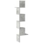 vidaXL Γωνιακή Ραφιέρα Τοίχου Γκρι Σκυρ. 32x32x127,5 εκ. Μοριοσανίδα