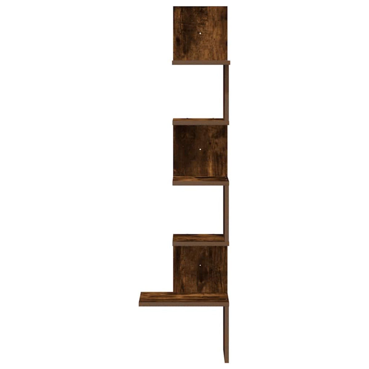 vidaXL Γωνιακή Ραφιέρα Τοίχου Καπνιστή Δρυς 32x32x127,5 εκ Επεξ. Ξύλο