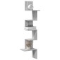 vidaXL Γωνιακή Ραφιέρα Τοίχου Γκρι Sonoma 32x32x127,5 εκ Επεξ. Ξύλο