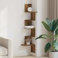 vidaXL Γωνιακή Ραφιέρα Τοίχου Παλιό Ξύλο 32x32x127,5 εκ. Μοριοσανίδα