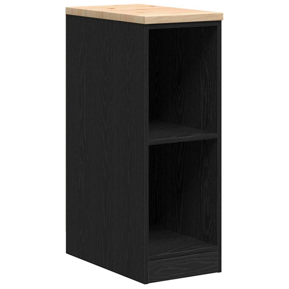 vidaXL ντουλάπι αποθήκευσης γκαράζ μαύρο 30x51x85 εκ μασίφ ξύλο πεύκο