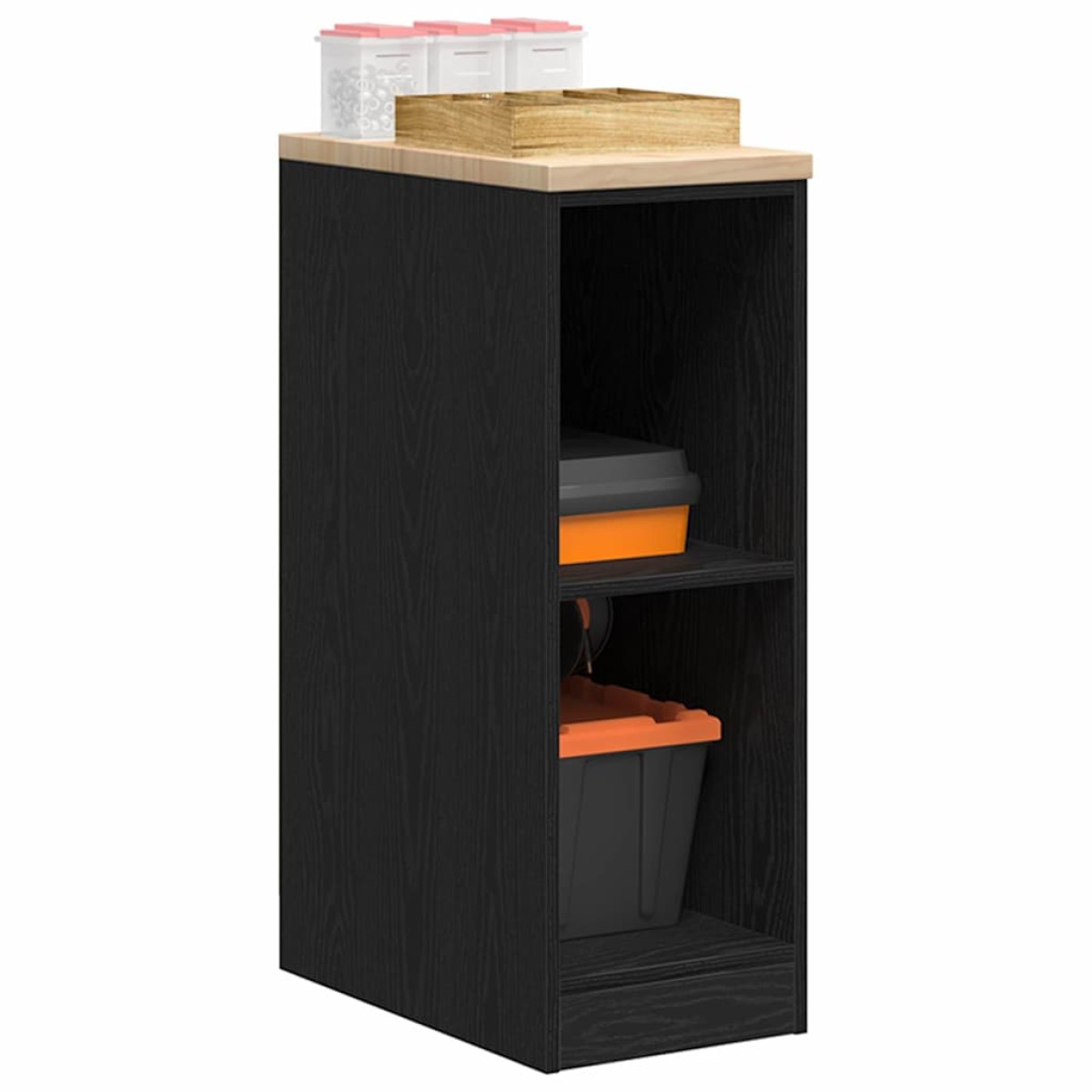 vidaXL ντουλάπι αποθήκευσης γκαράζ μαύρο 30x51x85 εκ μασίφ ξύλο πεύκο