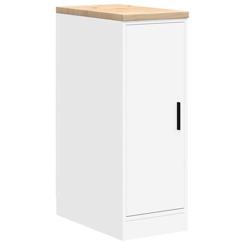vidaXL ντουλάπι αποθήκευσης γκαράζ Λευκό 30x51x85 εκ μασίφ ξύλο πεύκο
