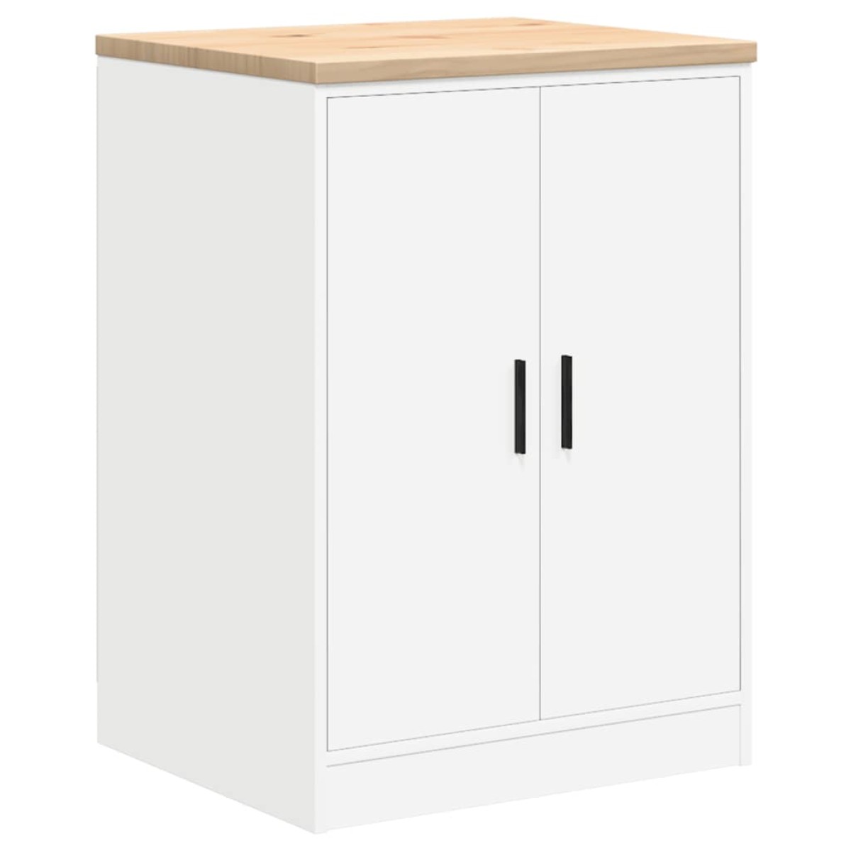 vidaXL ντουλάπι αποθήκευσης γκαράζ Λευκό 60x51x85 εκ μασίφ ξύλο πεύκο