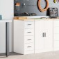 vidaXL ντουλάπι αποθήκευσης γκαράζ Λευκό 30x51x85 εκ μασίφ ξύλο πεύκο