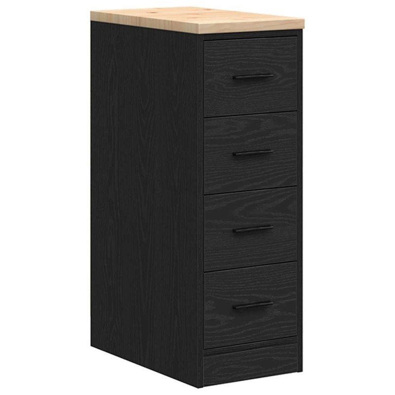 vidaXL ντουλάπι αποθήκευσης γκαράζ μαύρο 30x51x85 εκ μασίφ ξύλο πεύκο