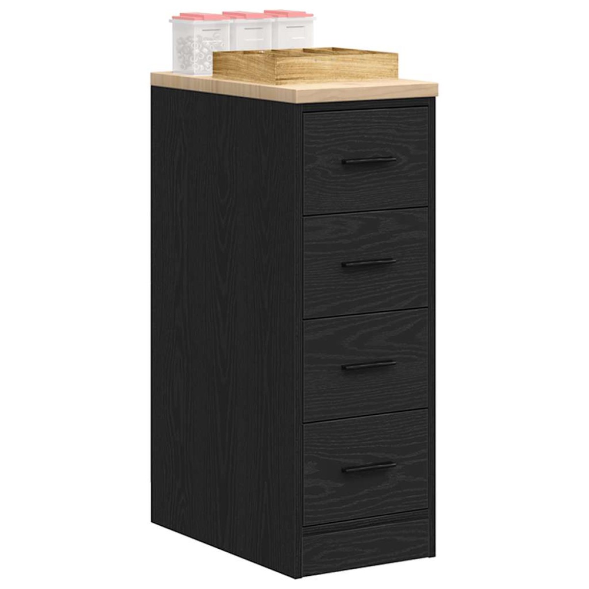 vidaXL ντουλάπι αποθήκευσης γκαράζ μαύρο 30x51x85 εκ μασίφ ξύλο πεύκο