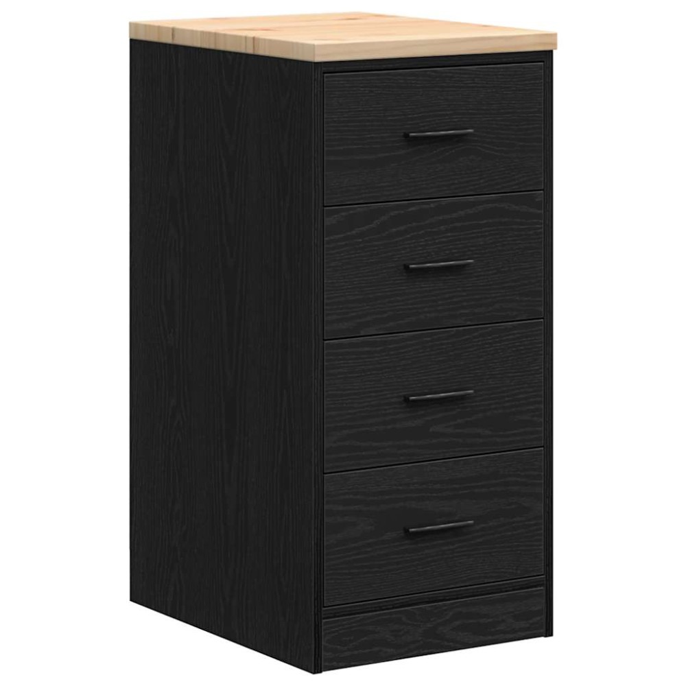 vidaXL ντουλάπι αποθήκευσης γκαράζ μαύρο 40x51x85 εκ μασίφ ξύλο πεύκο