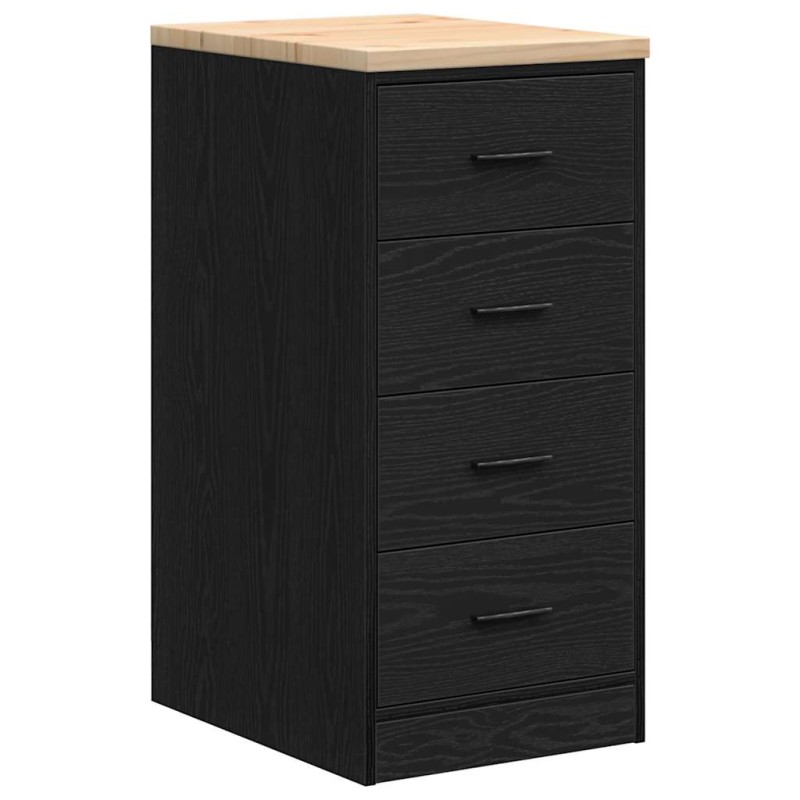 vidaXL ντουλάπι αποθήκευσης γκαράζ μαύρο 40x51x85 εκ μασίφ ξύλο πεύκο
