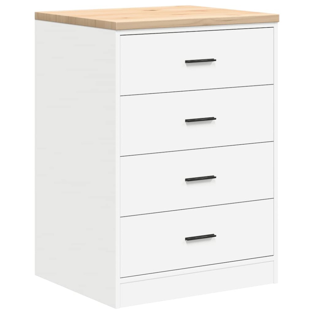 vidaXL ντουλάπι αποθήκευσης γκαράζ Λευκό 60x51x85 εκ μασίφ ξύλο πεύκο