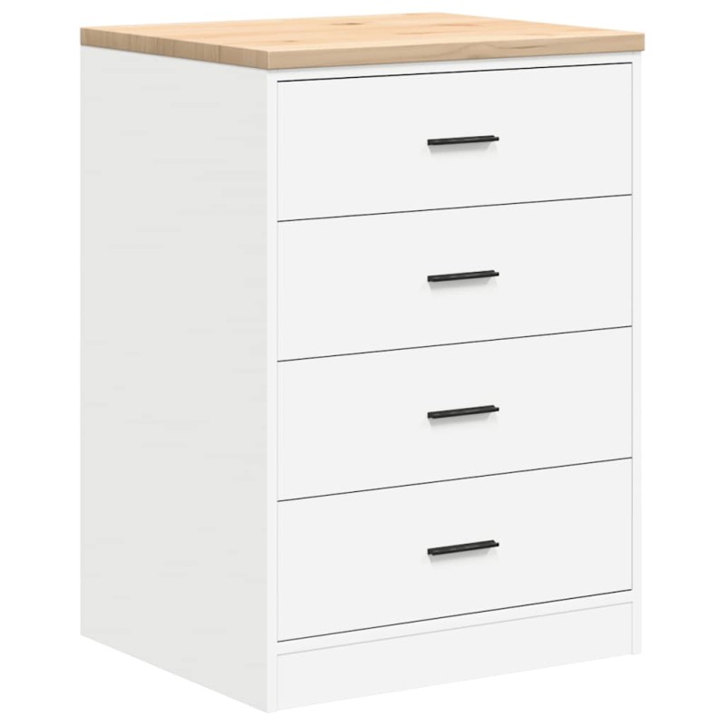vidaXL ντουλάπι αποθήκευσης γκαράζ Λευκό 60x51x85 εκ μασίφ ξύλο πεύκο