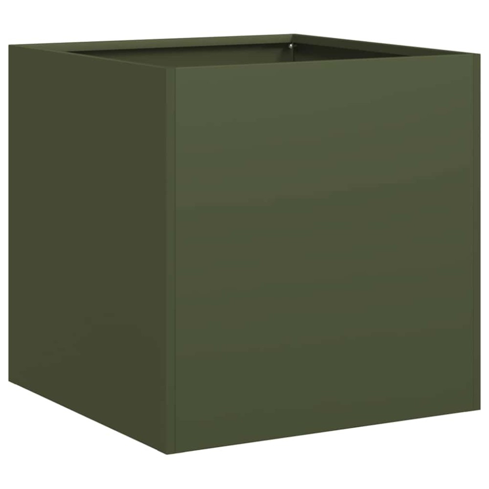 vidaXL Ζαρντινιέρα Λαδί 40x40x40 εκ. από Χάλυβα Ψυχρής Έλασης