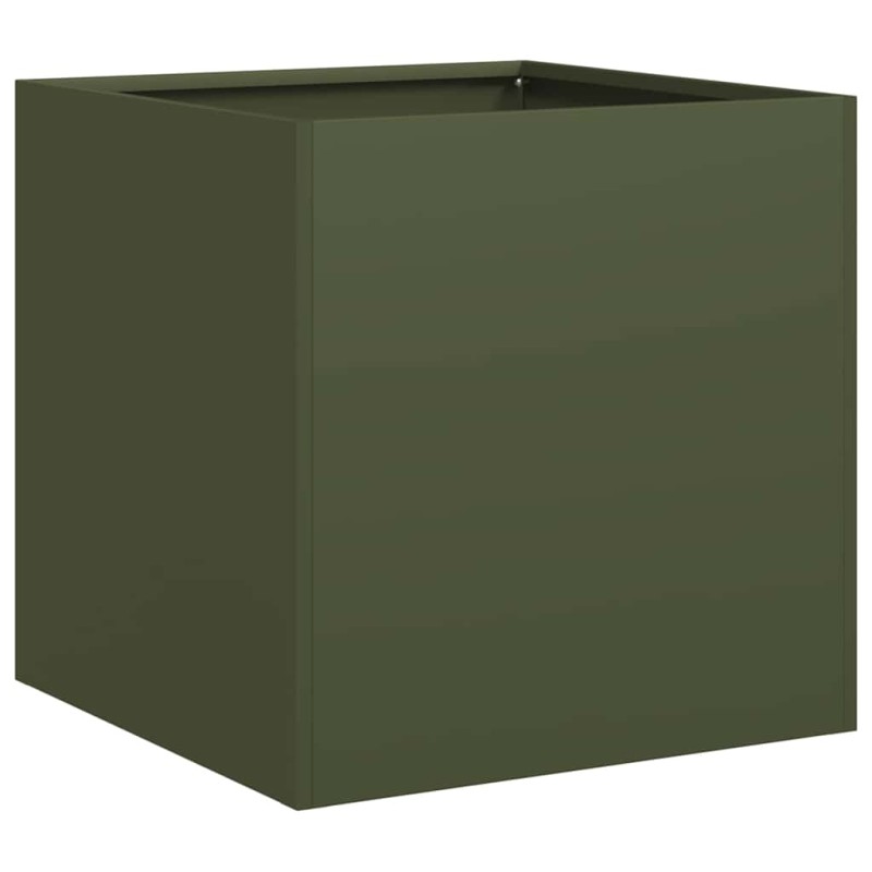 vidaXL Ζαρντινιέρα Λαδί 40x40x40 εκ. από Χάλυβα Ψυχρής Έλασης