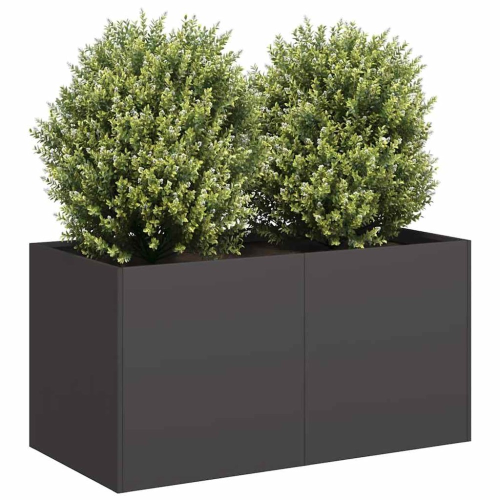 vidaXL Ζαρντινιέρα Μαύρη 80x40x40 εκ. από Χάλυβα Ψυχρής Έλασης