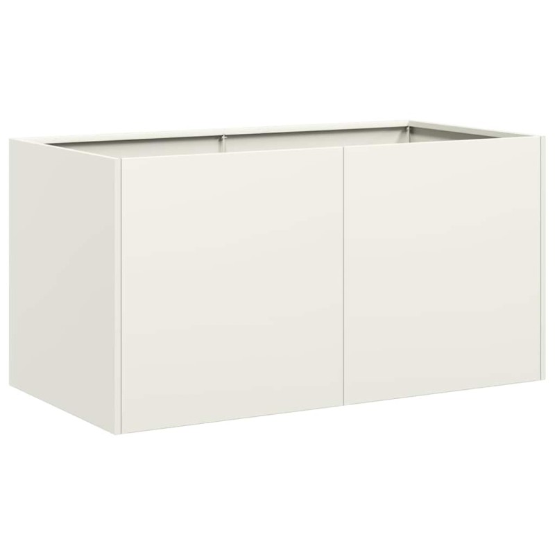 vidaXL Ζαρντινιέρα Λευκή 80x40x40 εκ. από Χάλυβα Ψυχρής Έλασης