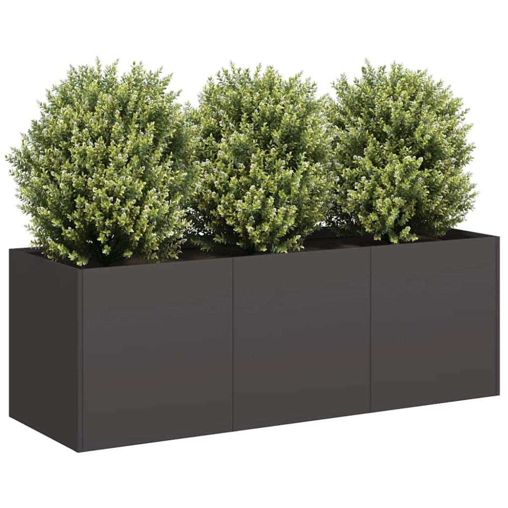 vidaXL Γλάστρα Μαύρη 120x40x40 εκ. από Ατσάλι Ψυχρής Έλασης