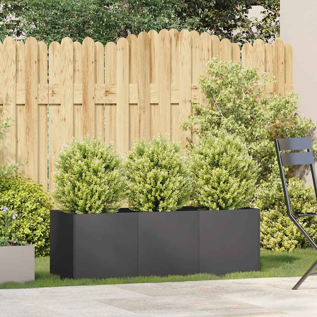 vidaXL Γλάστρα Μαύρη 120x40x40 εκ. από Ατσάλι Ψυχρής Έλασης