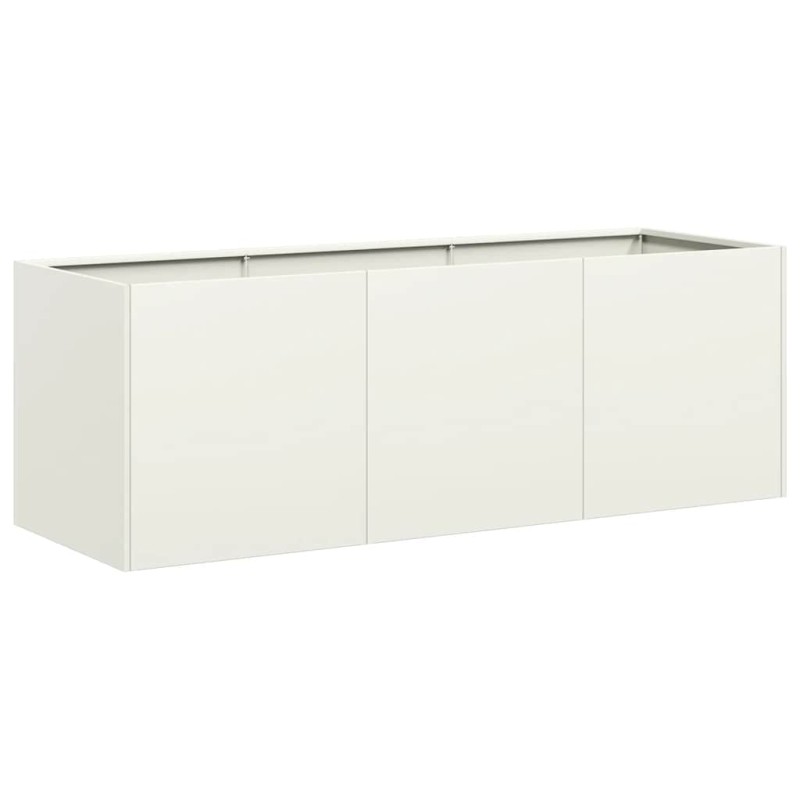 vidaXL Ζαρντινιέρα Λευκή 120x40x40 εκ. από Χάλυβα Ψυχρής Έλασης