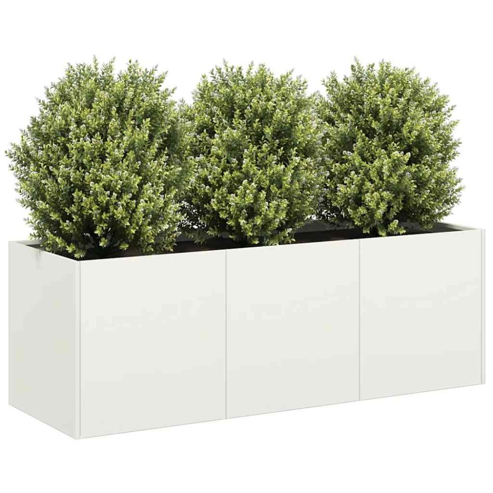vidaXL Ζαρντινιέρα Λευκή 120x40x40 εκ. από Χάλυβα Ψυχρής Έλασης