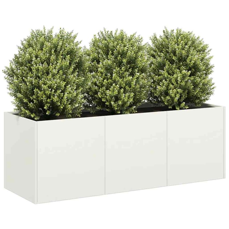 vidaXL Ζαρντινιέρα Λευκή 120x40x40 εκ. από Χάλυβα Ψυχρής Έλασης