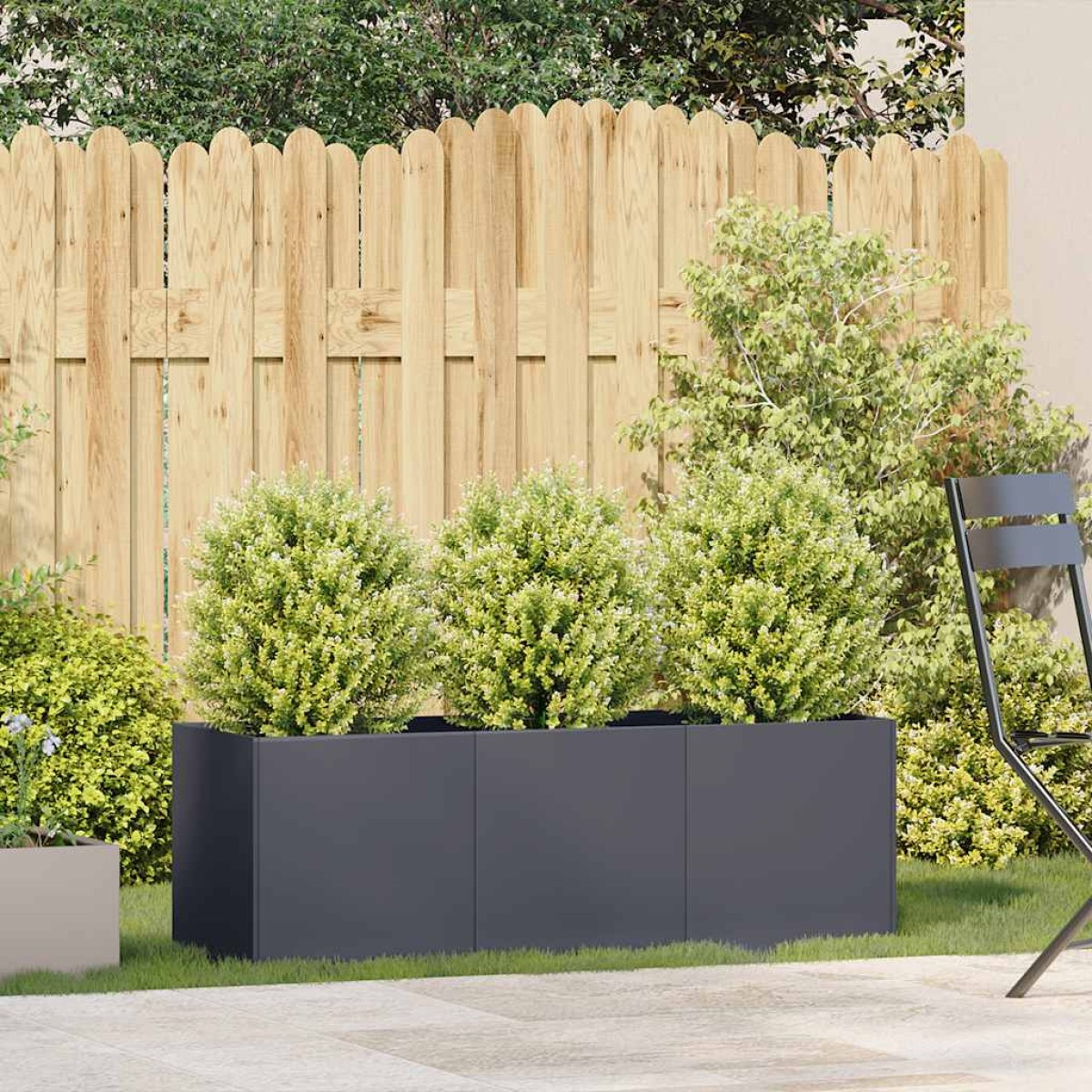 vidaXL Γλάστρα Ανθρακί 120x40x40 εκ. από Ατσάλι Ψυχρής Έλασης