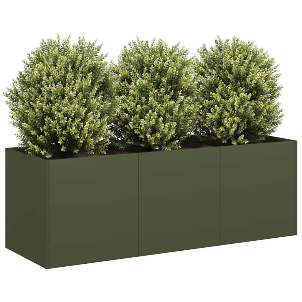 vidaXL Ζαρντινιέρα Λαδί 120x40x40 εκ. από Χάλυβα Ψυχρής Έλασης
