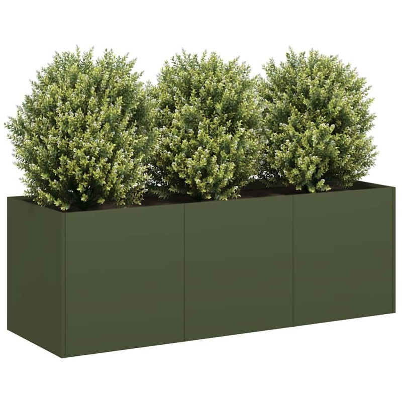 vidaXL Ζαρντινιέρα Λαδί 120x40x40 εκ. από Χάλυβα Ψυχρής Έλασης