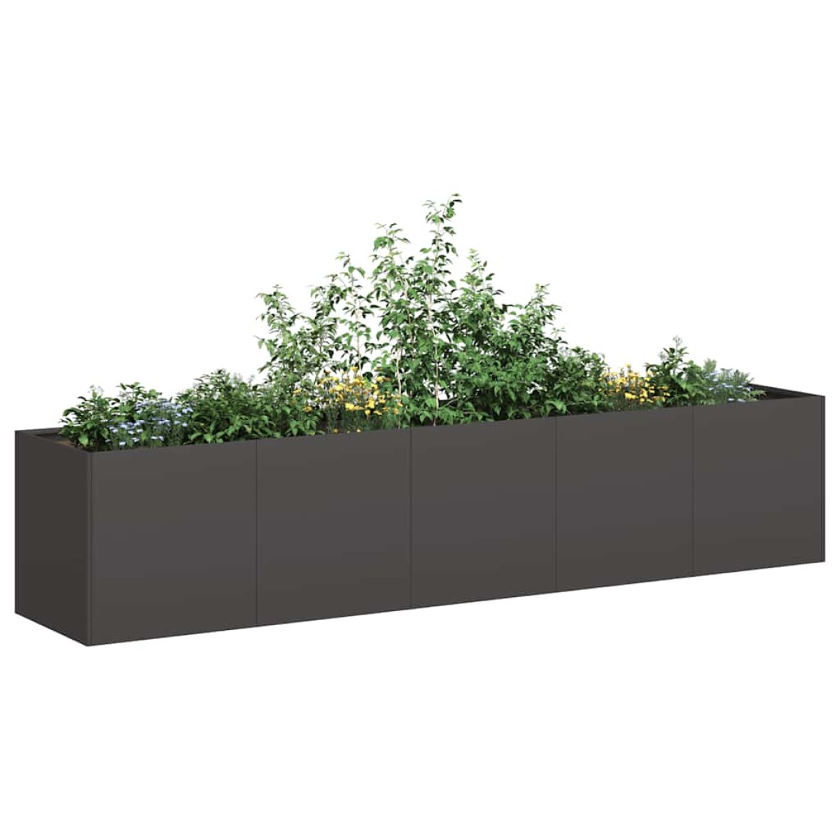 vidaXL Γλάστρα Μαύρη 200x40x40 εκ. από Ατσάλι Ψυχρής Έλασης