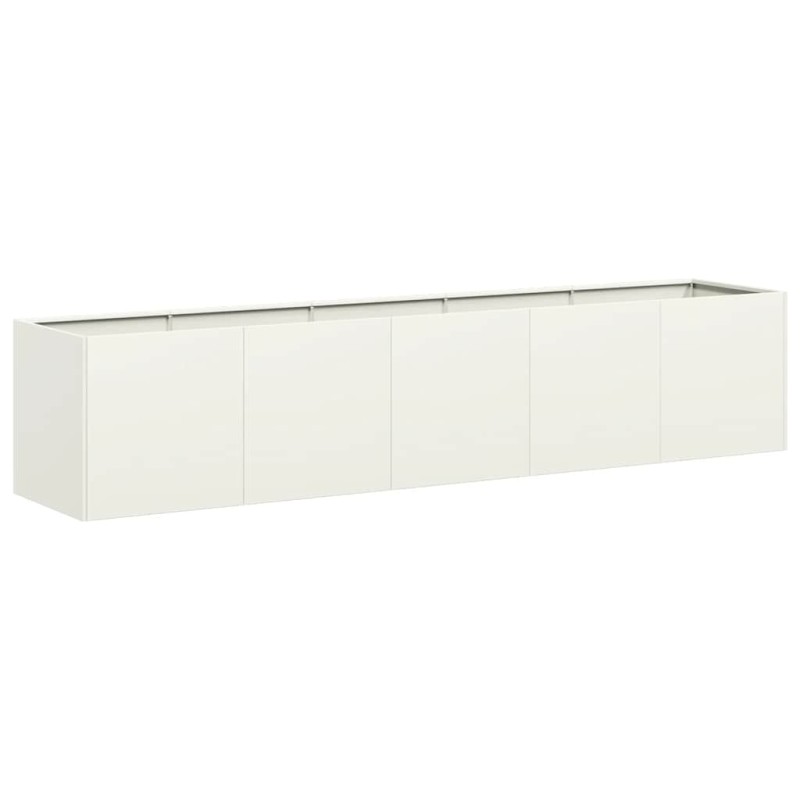 vidaXL Ζαρντινιέρα Λευκή 200x40x40 εκ. από Χάλυβα Ψυχρής Έλασης