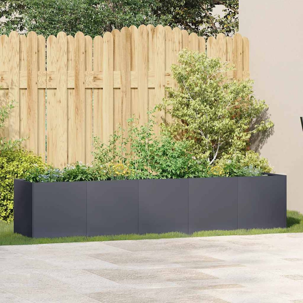 vidaXL Γλάστρα Ανθρακί 200x40x40 εκ. από Ατσάλι Ψυχρής Έλασης