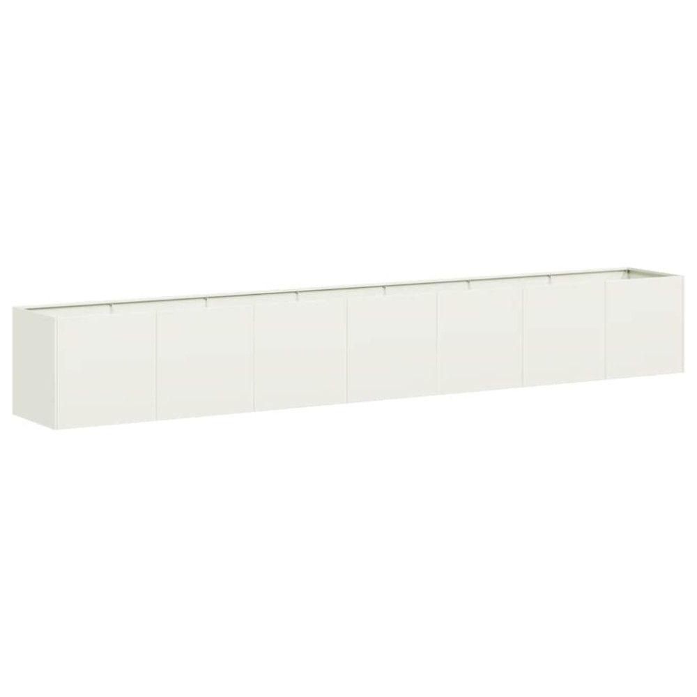 vidaXL Ζαρντινιέρα Λευκή 280x40x40 εκ. από Χάλυβα Ψυχρής Έλασης