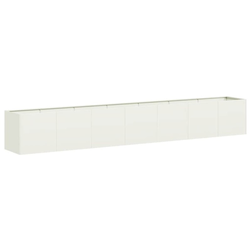 vidaXL Ζαρντινιέρα Λευκή 280x40x40 εκ. από Χάλυβα Ψυχρής Έλασης
