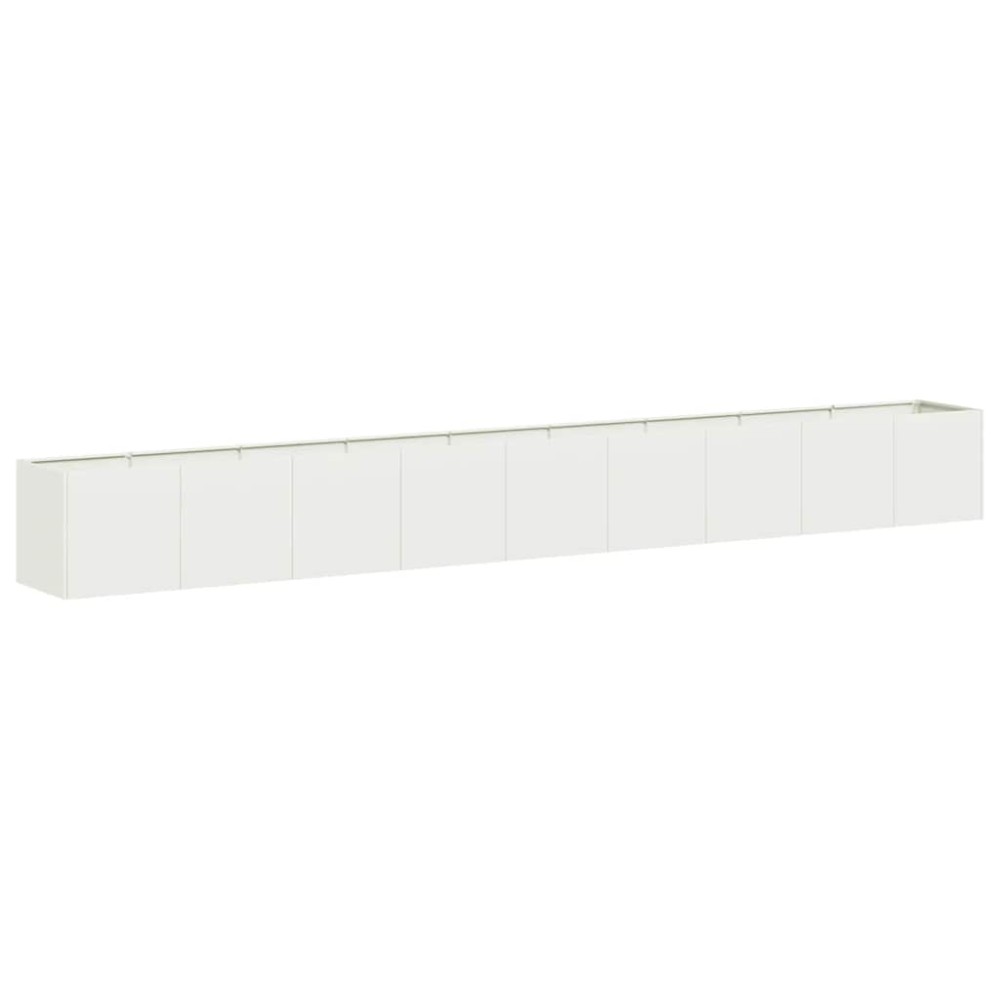 vidaXL Ζαρντινιέρα Λευκή 360x40x40 εκ. από Χάλυβα Ψυχρής Έλασης