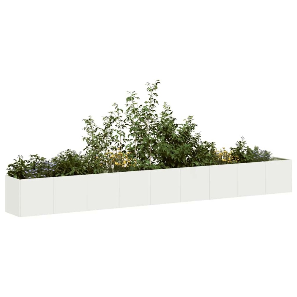 vidaXL Ζαρντινιέρα Λευκή 360x40x40 εκ. από Χάλυβα Ψυχρής Έλασης