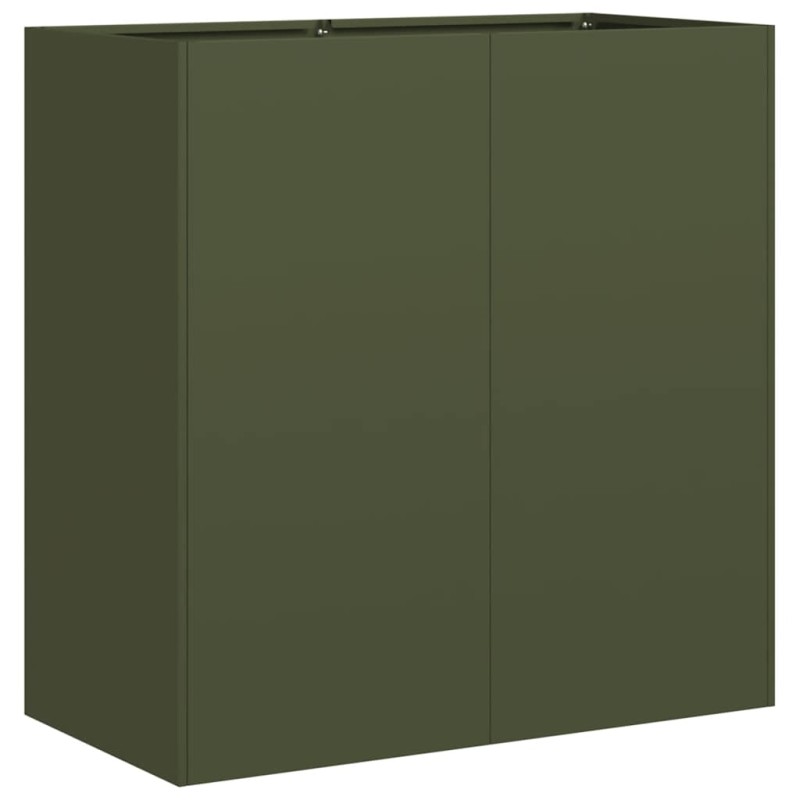 vidaXL Ζαρντινιέρα Λαδί 80x40x80 εκ. από Χάλυβα Ψυχρής Έλασης