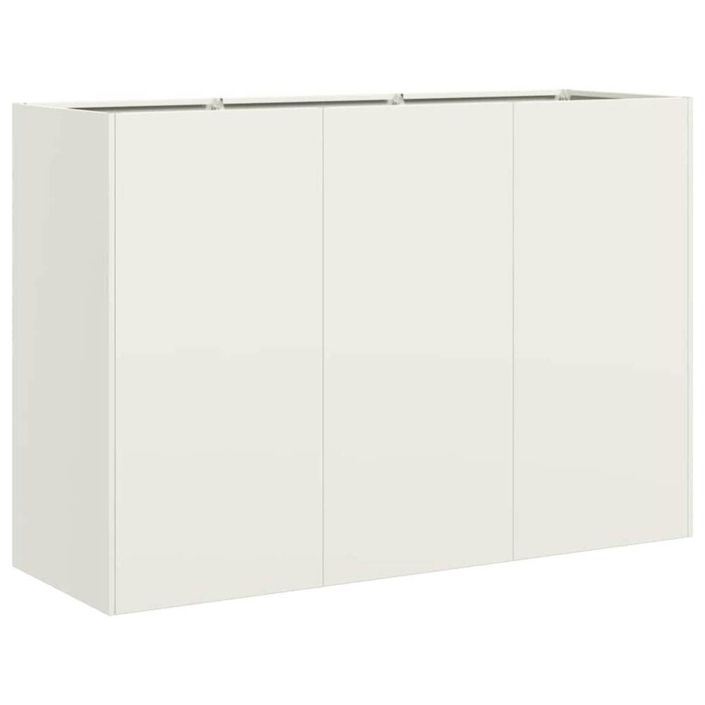 vidaXL Ζαρντινιέρα Λευκή 120x40x80 εκ. από Χάλυβα Ψυχρής Έλασης