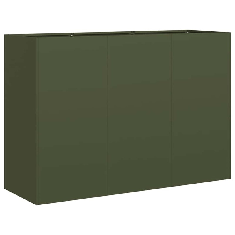 vidaXL Ζαρντινιέρα Λαδί 120x40x80 εκ. από Χάλυβα Ψυχρής Έλασης