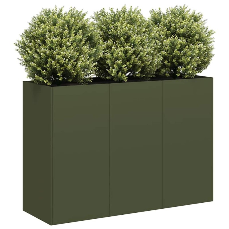 vidaXL Ζαρντινιέρα Λαδί 120x40x80 εκ. από Χάλυβα Ψυχρής Έλασης